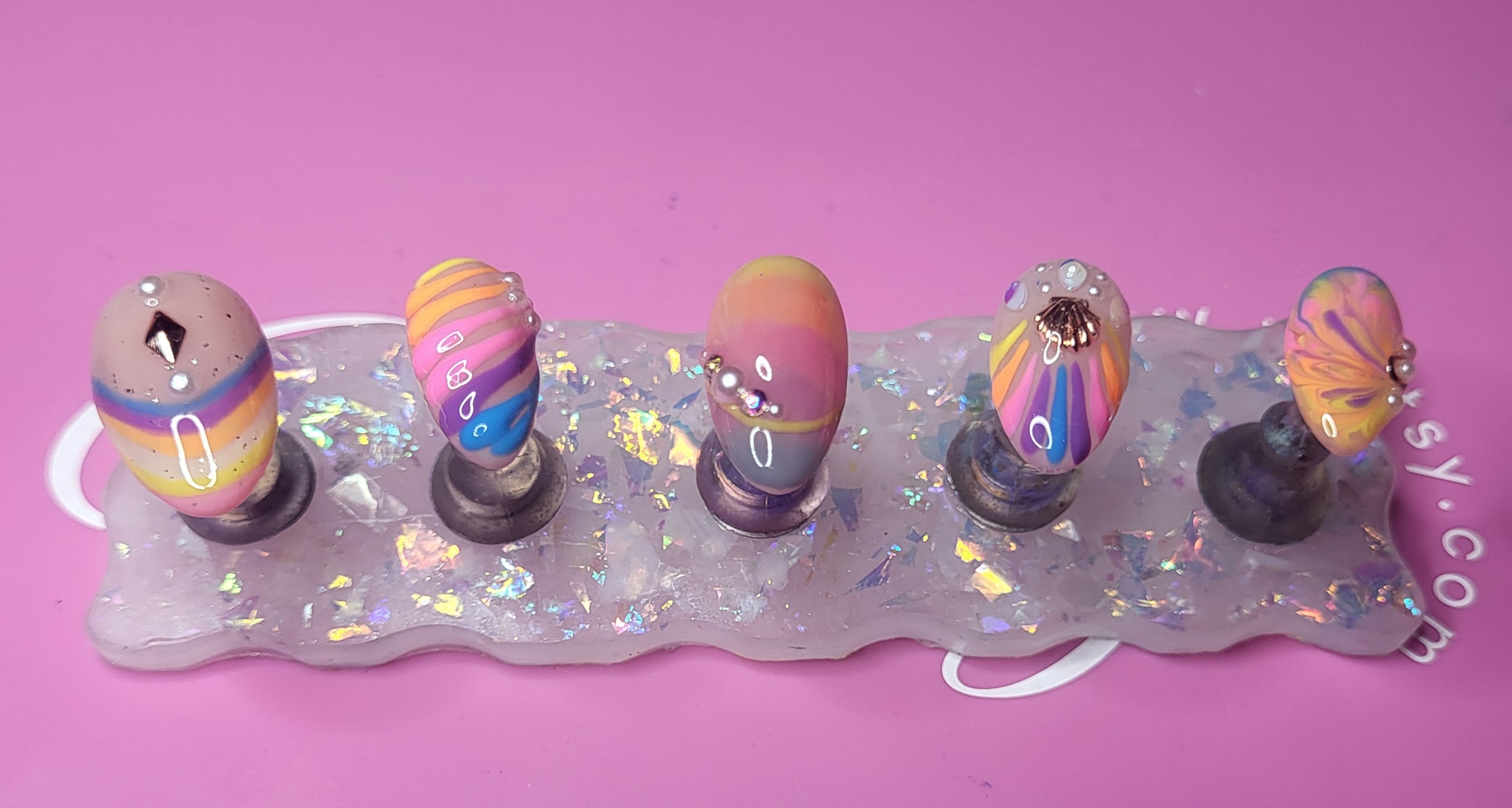 Colorful nail art design